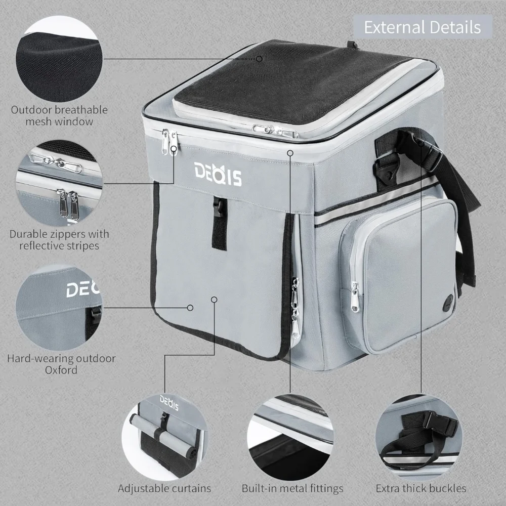 DEQIS Dog/Cat Travel bag- pet carrier- bike basket for small pets